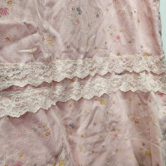 Vintage Handmade 70's Prairie CottageCore Pink Floral Long Sleeve Dress Sz 0? - Picture 11 of 16